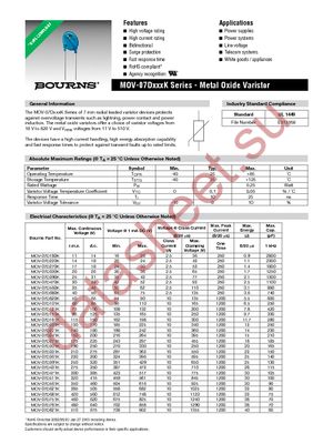 MOV-07D221KTR datasheet  